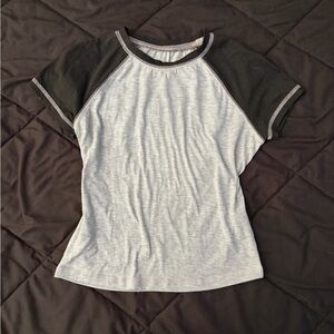 SHEIN Grey and Black Form Fitting T-shirt